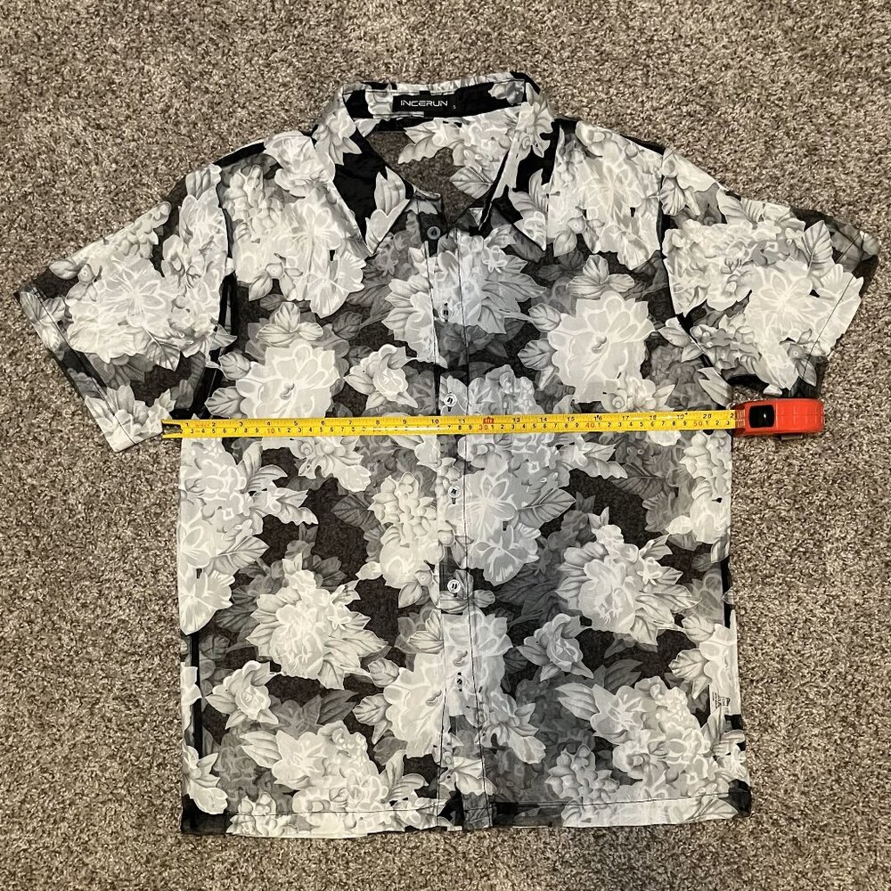 Black and White Sheer Floral Shirt